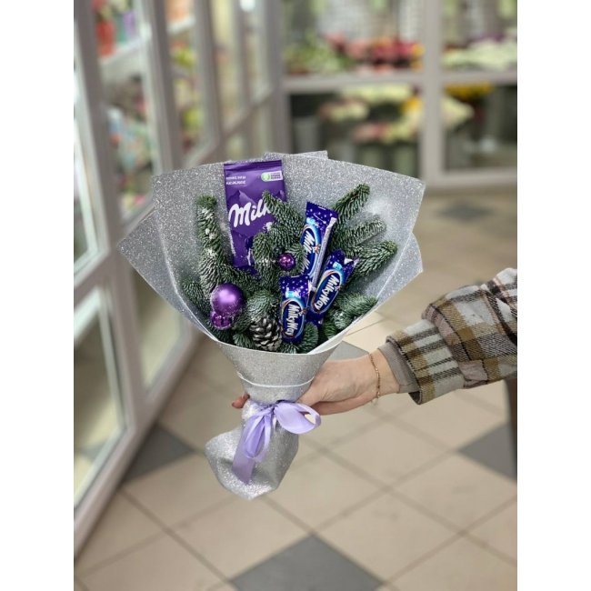 «Новогодний букет» фиолетовый