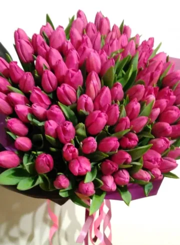 101 розовый тюльпан от интернет-магазина цветов в 