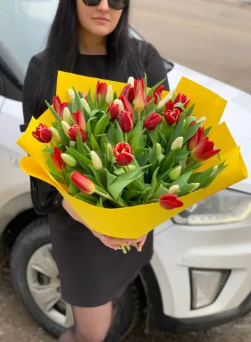 51 тюльпан Премиум в фоамиране от интернет-магазина цветов в 